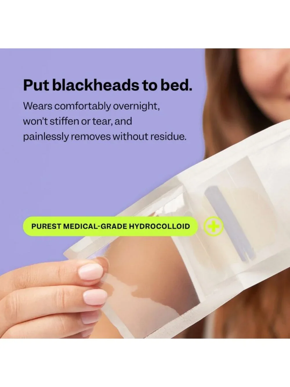 Overnight Blackhead Remover Nose Pore Patches - Vegan Hydrocolloid Strips, 7 ct